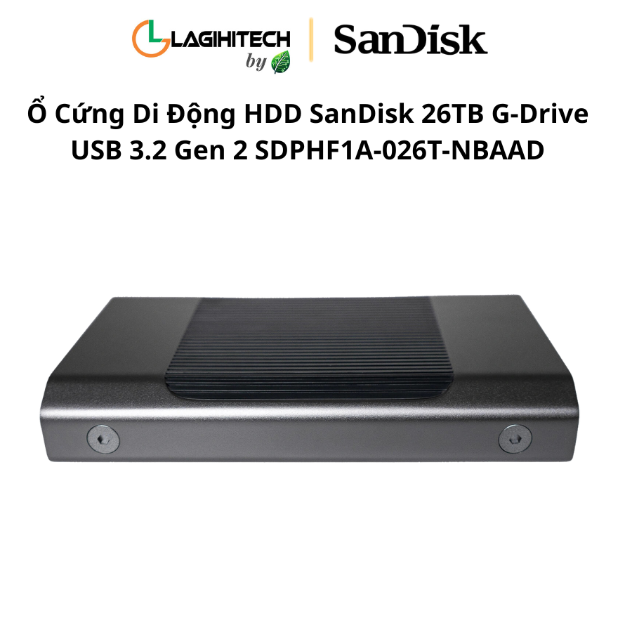 o cung di dong hdd sandisk professional 26tb g-drive usb 3.2 gen 2 sdphf1a-026t-nbaad h3