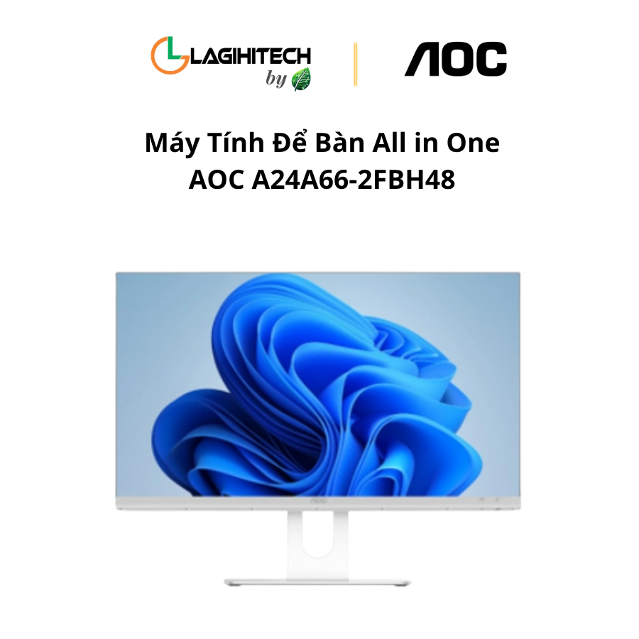may tinh de ban all in one AOC A24A66-2FBH48 (Intel Core i5-12450H | 16GB | 512GB | Integrated GPU | 23.8 inch LED FHD | WIN 11 Pro) h1