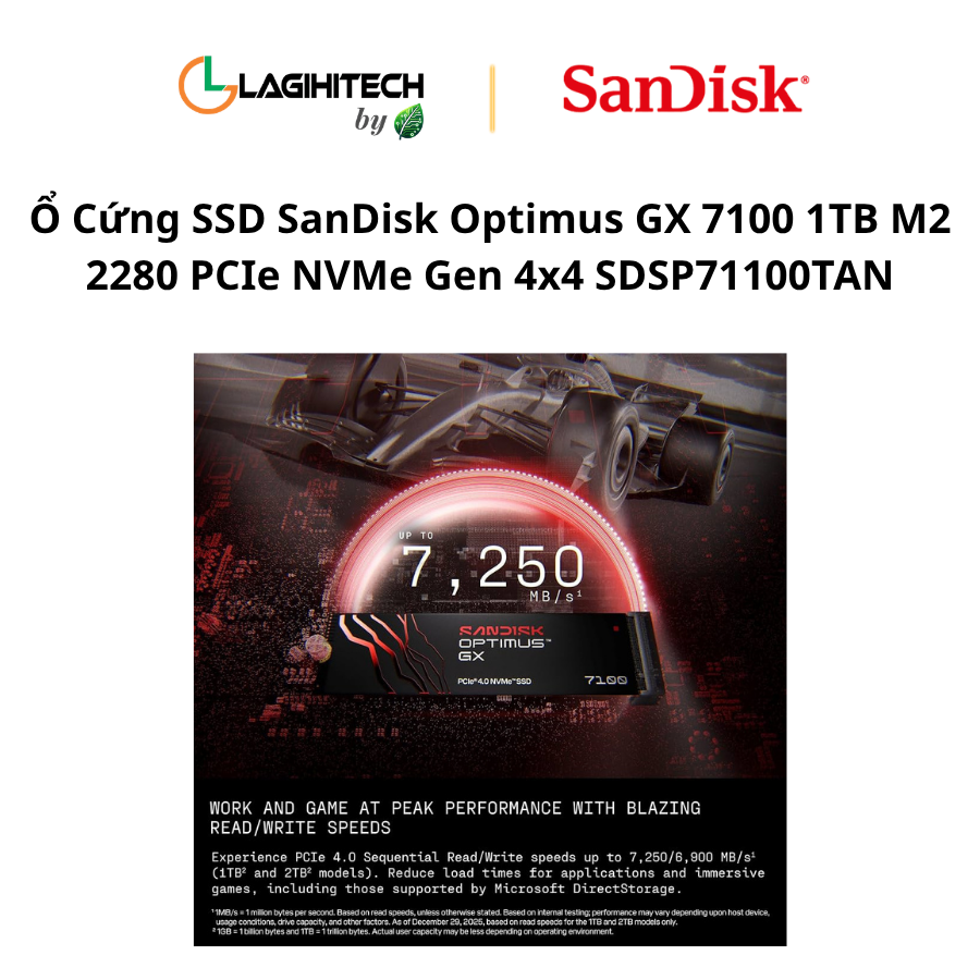 o cung SSD SanDisk Optimus GX 7100 1TB M2 2280 PCIe NVMe Gen 4x4 SDSP71100TAN h2
