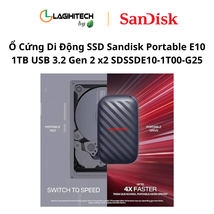 SSD Sandisk Portable E10 1TB USB 3.2 Gen 2 x2 SDSSDE10-1T00-G25 h2