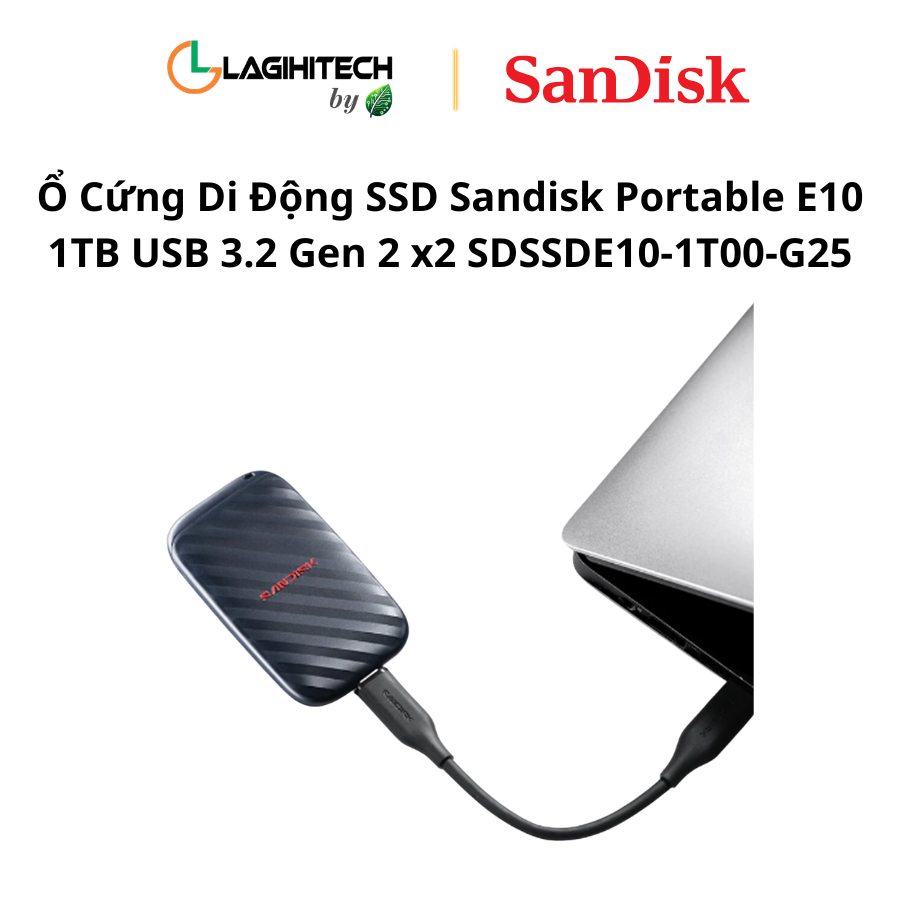 SSD Sandisk Portable E10 1TB USB 3.2 Gen 2 x2 SDSSDE10-1T00-G25 h3
