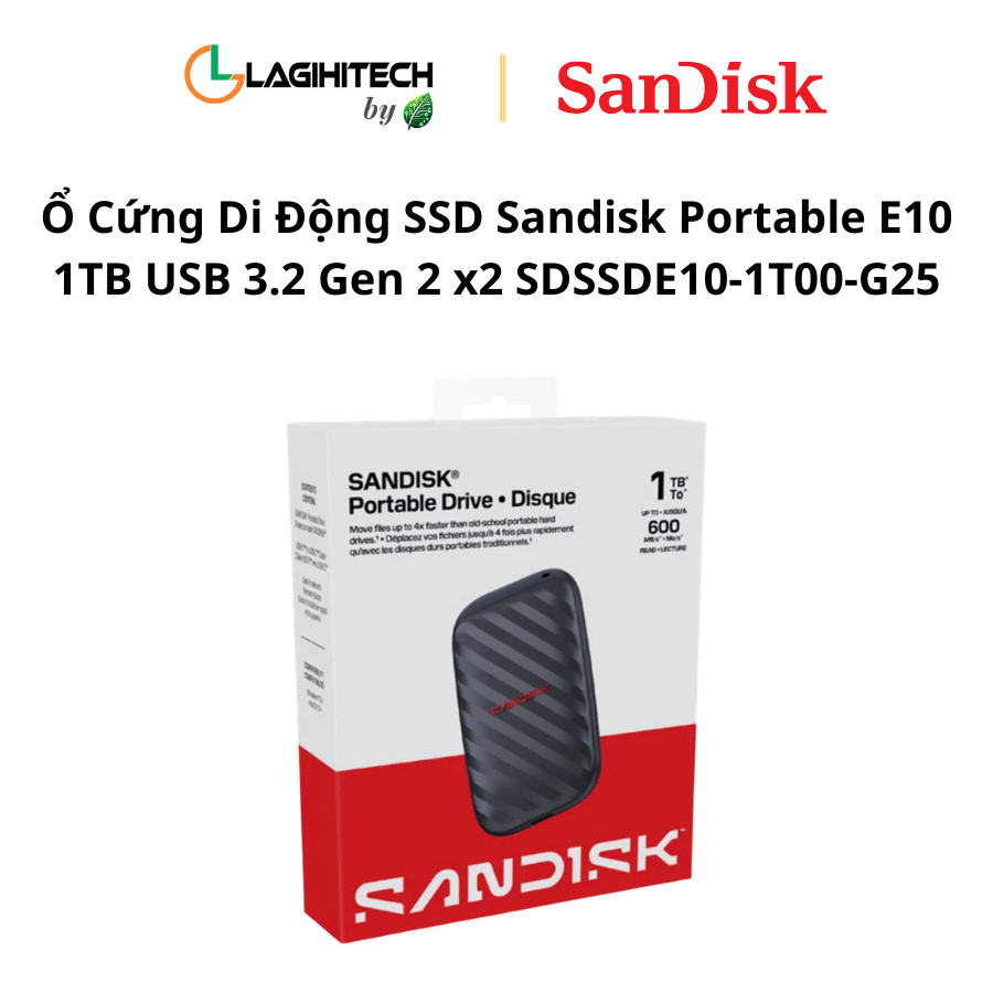 SSD Sandisk Portable E10 1TB USB 3.2 Gen 2 x2 SDSSDE10-1T00-G25 h4