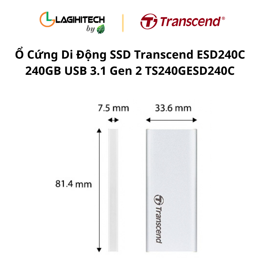 SSD Transcend ESD240C 240GB USB 3.1 Gen 2 TS240GESD240C h6