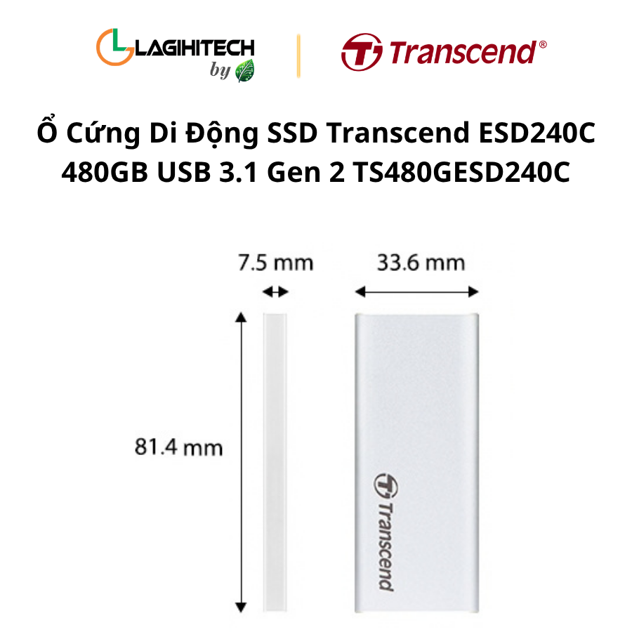SSD Transcend ESD240C 480GB USB 3.1 Gen 2 TS480GESD240C h6