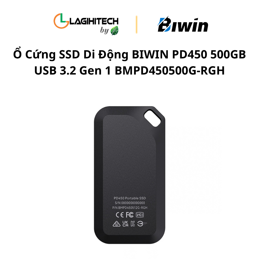 SSD BIWIN PD450 500GB USB 3.2 Gen 1 BMPD450500G-RGH h2