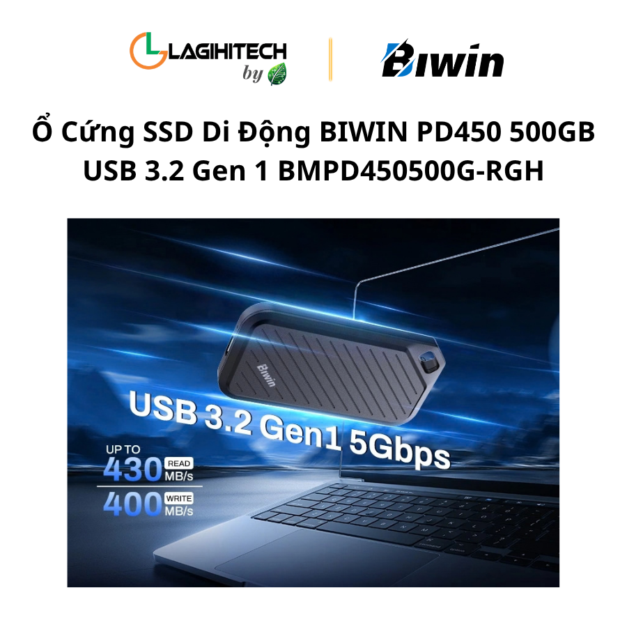 SSD BIWIN PD450 500GB USB 3.2 Gen 1 BMPD450500G-RGH h4
