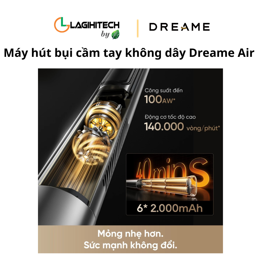 may hut bui cam tay khong day dreame air h6
